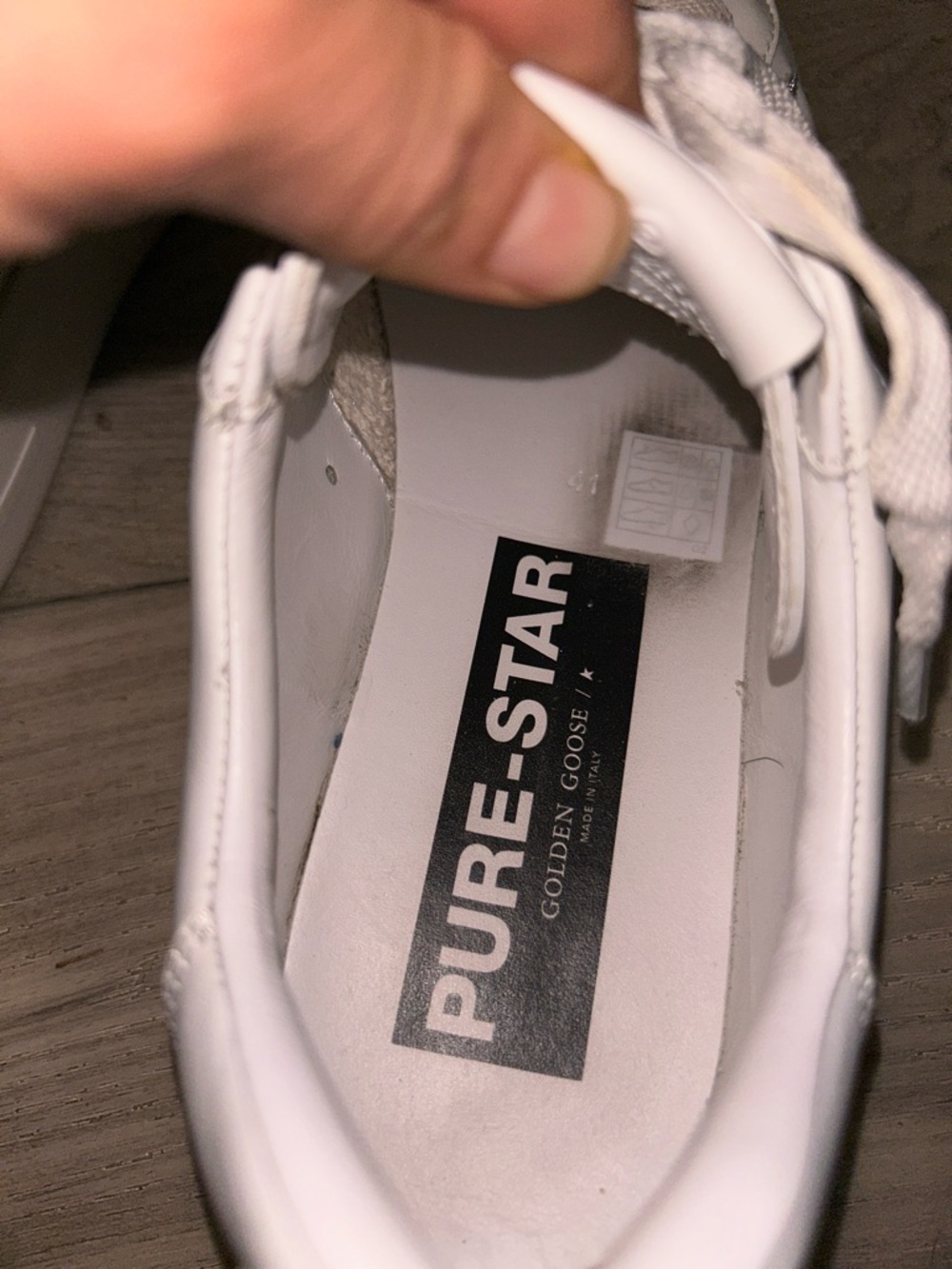 Women’s Purestar in white leather with silver Swarovski crystal star Size 41 - Picture 10 of 14